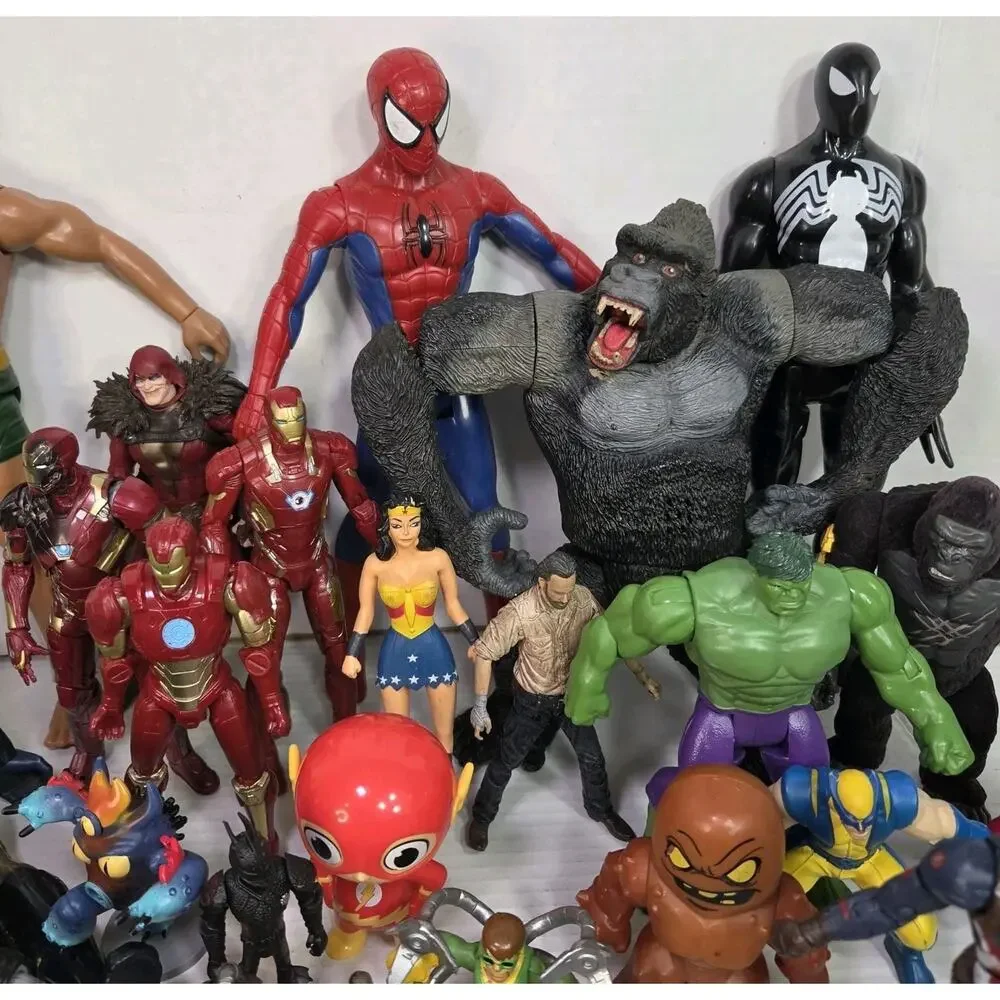 Mixed Action Figure Toy Lot Marvel DC Batman Spider-Man Iron Man Hulk Robin More